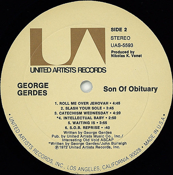 George Gerdes : Son Of Obituary (LP, Album)