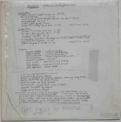 The Mothers : Fillmore East - June 1971 (LP, Album, San)