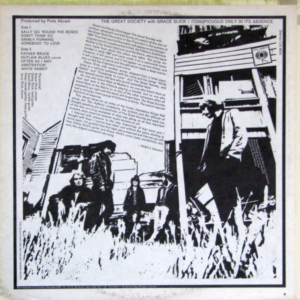 The Great Society With Grace Slick : Conspicuous Only In Its Absence (LP, Album, RE)
