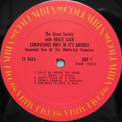 The Great Society With Grace Slick : Conspicuous Only In Its Absence (LP, Album, RE)