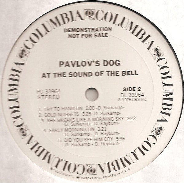 Pavlov's Dog : At The Sound Of The Bell (LP, Album, Promo)