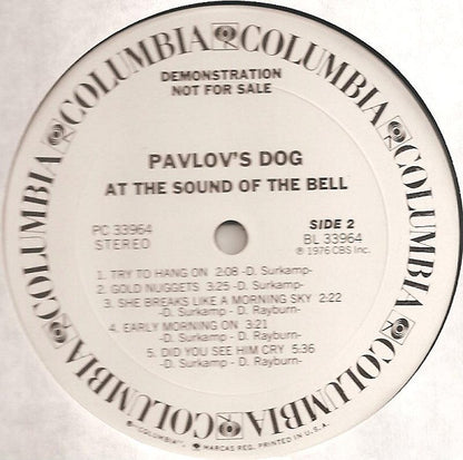 Pavlov's Dog : At The Sound Of The Bell (LP, Album, Promo)