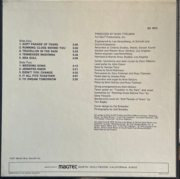 Dion (3) : Suite For Late Summer (Reel, 4tr Stereo, 7" Reel)