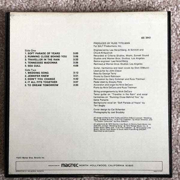 Dion (3) : Suite For Late Summer (Reel, 4tr Stereo, 7" Reel)