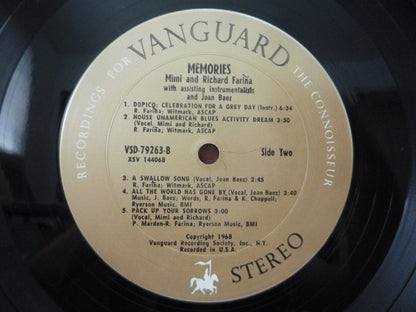 Richard & Mimi Farina : Memories (LP, Album, San)
