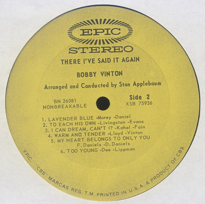 Bobby Vinton : There! I've Said It Again (LP, Album, Pit)