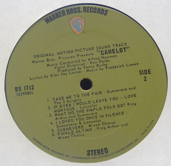 Lerner & Loewe / Vanessa Redgrave, Richard Harris : Camelot (Original Motion Picture Sound Track) (LP, Album, RE)
