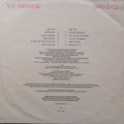 Pete Townshend : Empty Glass (LP, Album)