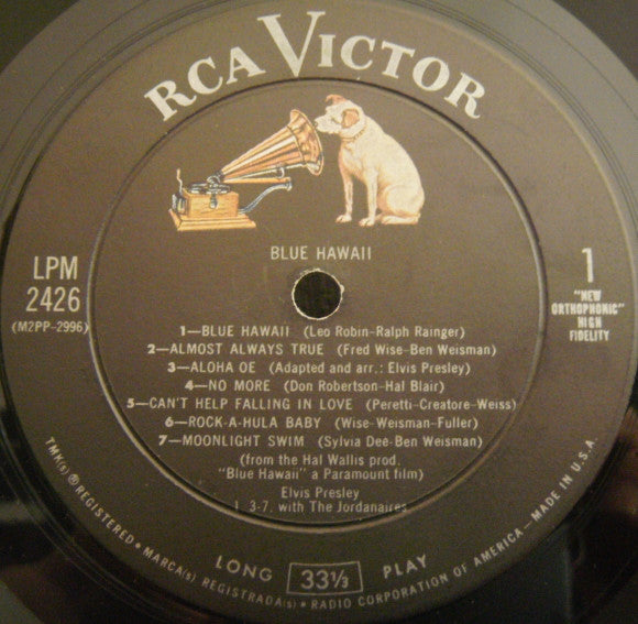 Elvis Presley : Blue Hawaii (LP, Album, Mono, Ind)