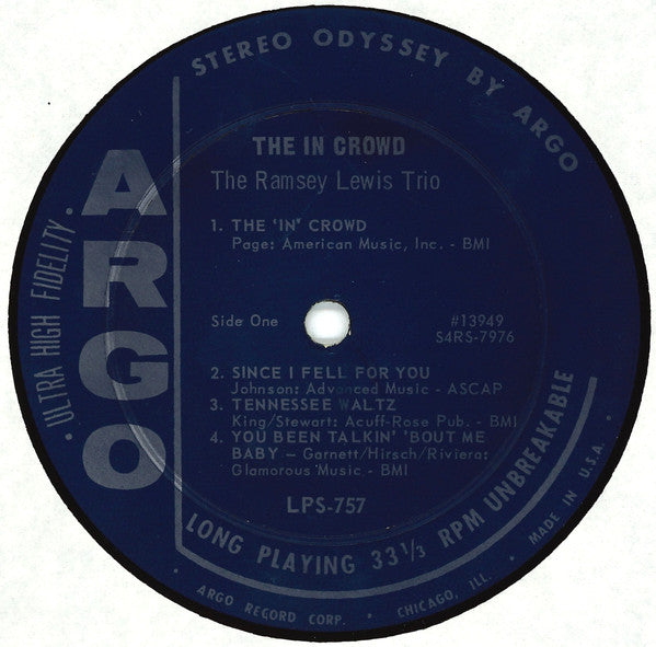The Ramsey Lewis Trio : The In Crowd (LP, Album, Blu)