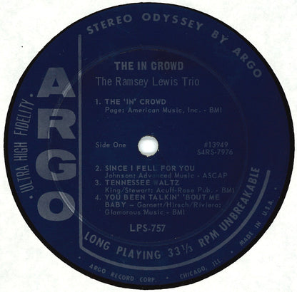 The Ramsey Lewis Trio : The In Crowd (LP, Album, Blu)