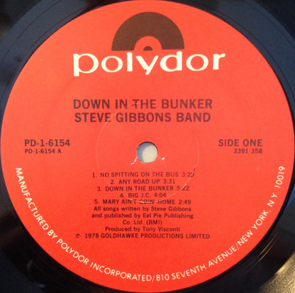 Steve Gibbons Band : Down In The Bunker (LP, Album, PRC)