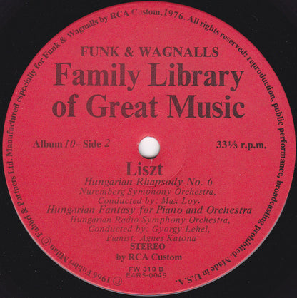 Franz Liszt : Piano Concerto No. 2 In A Major / Hungarian Rhapsody No. 6 / Hungarian Fantasy For Piano And Orchestra (LP, Album)