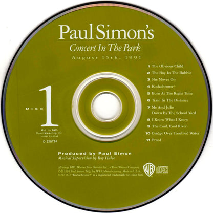 Paul Simon : Paul Simon's Concert In The Park (2xCD, Album, Club)