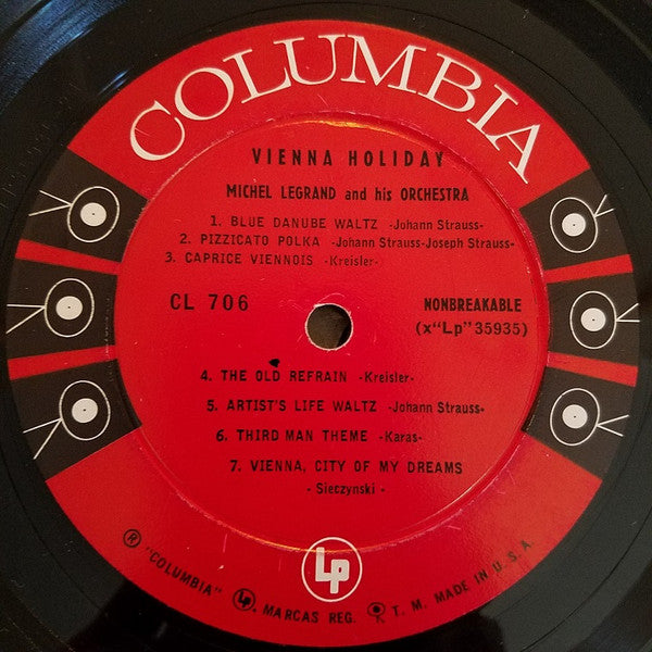 Michel Legrand Et Son Orchestre : Vienna Holiday (LP, Album, Mono)