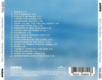 Barry Manilow : Ultimate Manilow (CD, Comp)