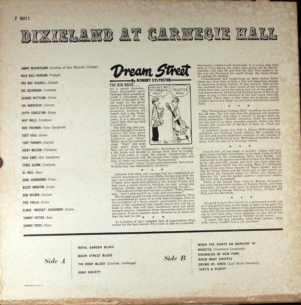 Jimmy McPartland, Wild Bill Davison / Pee Wee Russell, Vic Dickenson, George Wettling : Dixieland At Carnegie Hall (25 Top Stars) (LP, Mono)