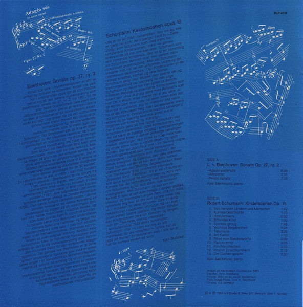 Kjell Bækkelund : Spiller Beethoven (Sonate Opus 27, Nr. 2) / Schumann (Kinderscenen Opus 15) (LP, Album)