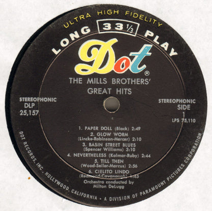 The Mills Brothers : Great Hits (LP, Album, RE)