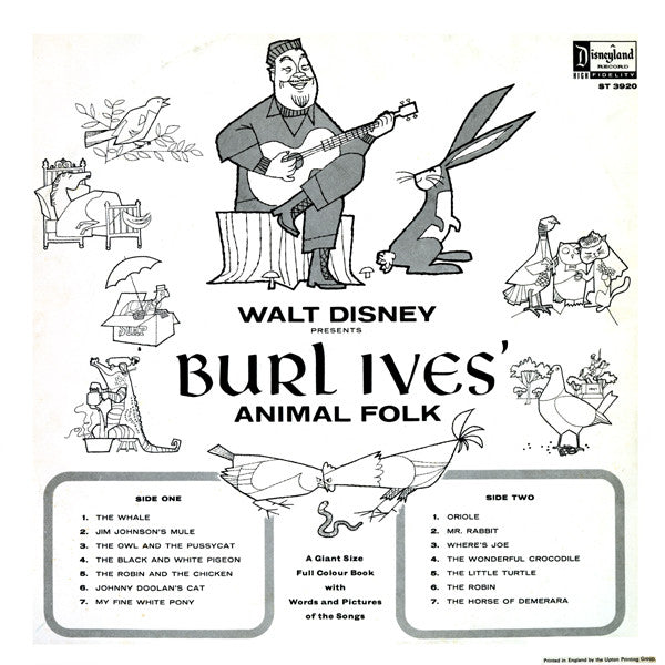 Burl Ives : Walt Disney Presents Burl Ives' Animal Folk (LP, Album)