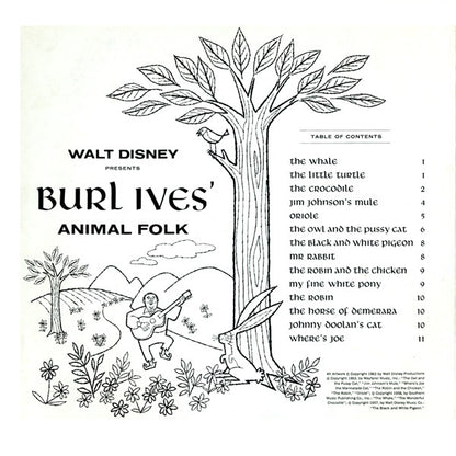 Burl Ives : Walt Disney Presents Burl Ives' Animal Folk (LP, Album)