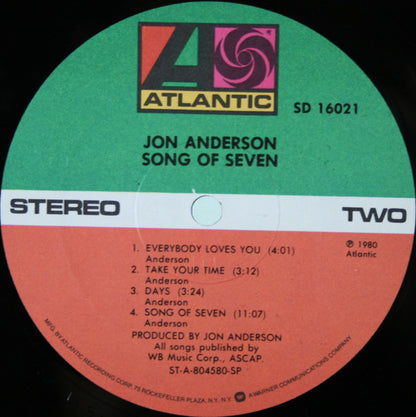 Jon Anderson : Song Of Seven (LP, Album, SP )