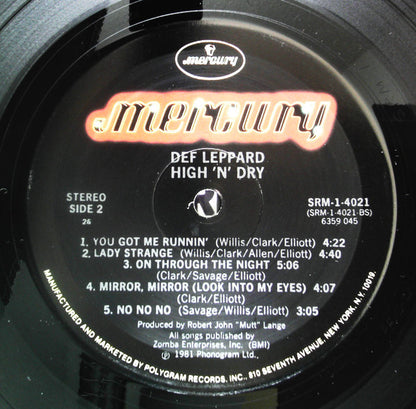 Def Leppard : High 'N' Dry (LP, Album, RP, 26,)
