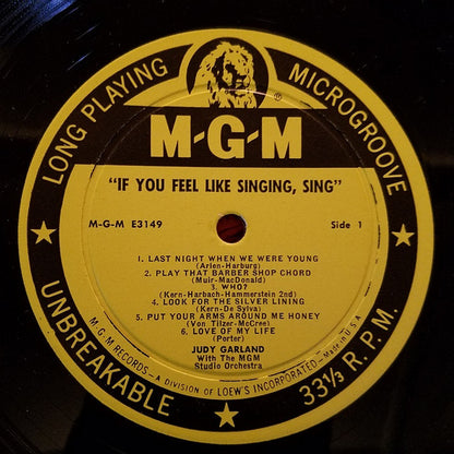 Judy Garland : If You Feel Like Singing, Sing (LP, Comp)