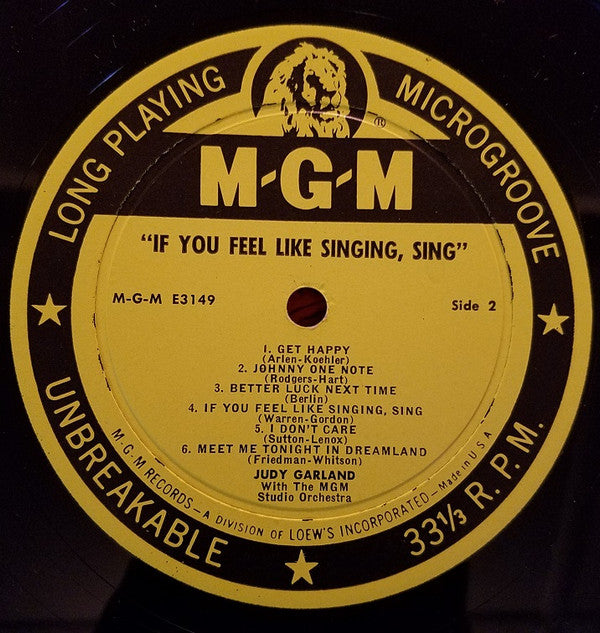 Judy Garland : If You Feel Like Singing, Sing (LP, Comp)