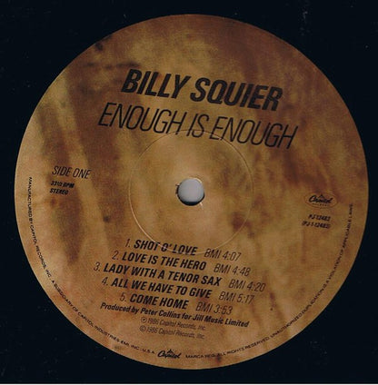 Billy Squier : Enough Is Enough (LP, Album, Spe)