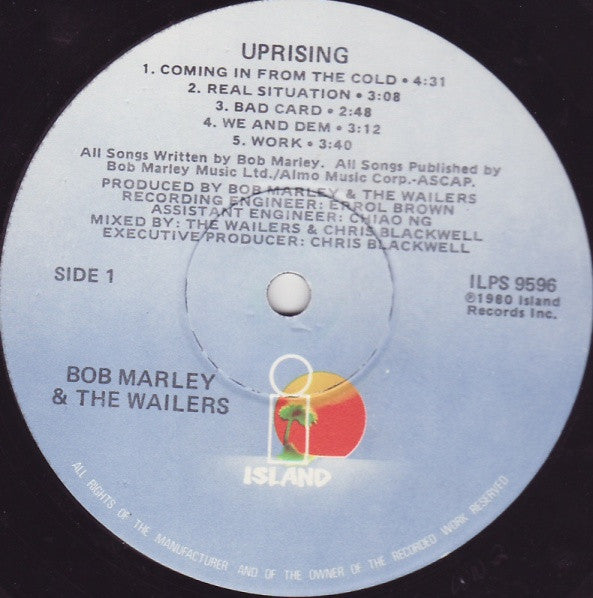 Bob Marley & The Wailers : Uprising (LP, Album, Win)