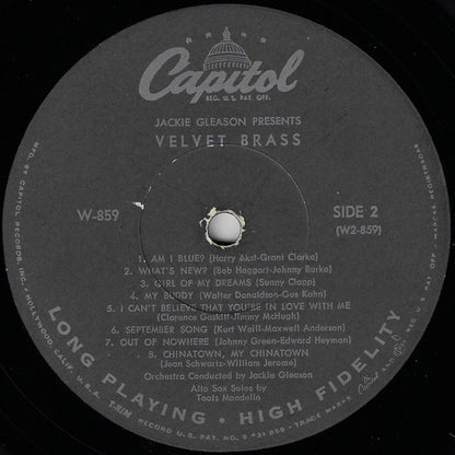 Jackie Gleason : Velvet Brass (LP, Album, Mono, Scr)
