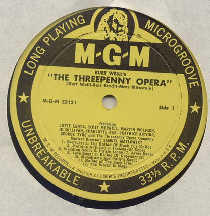 Kurt Weill, Marc Blitzstein : The Threepenny Opera (Die Dreigroschenoper) (LP, Album, Mono, MGM)