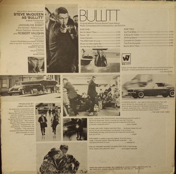Lalo Schifrin : Bullitt (Original Motion Picture Soundtrack) (LP, Album)