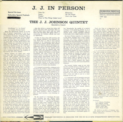 The J.J. Johnson Quintet : J. J. In Person! (LP, Album, RE)