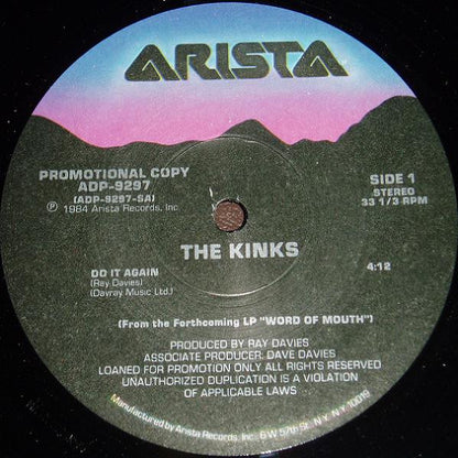 The Kinks : Do It Again (12", Promo)