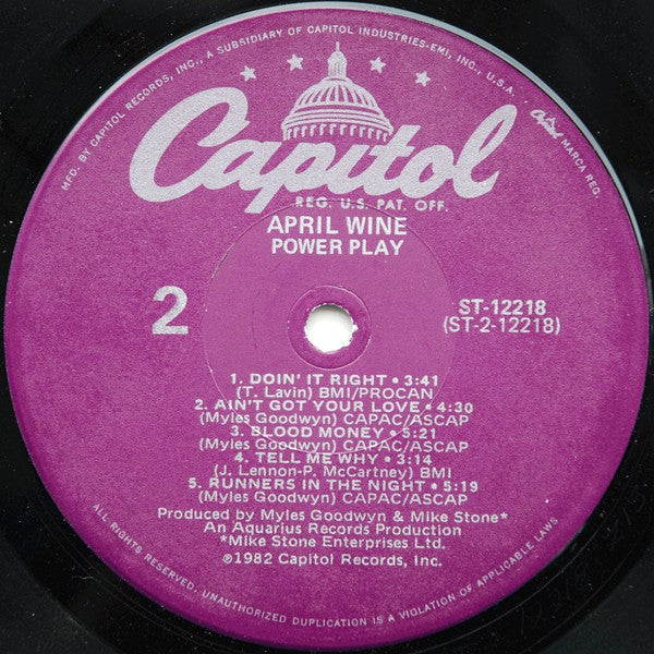 April Wine : Power Play (LP, Album, Win)