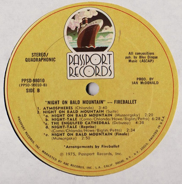 Fireballet : Night On Bald Mountain (LP, Album, Quad, Ter)