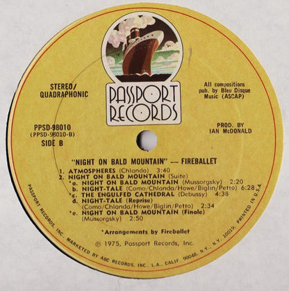 Fireballet : Night On Bald Mountain (LP, Album, Quad, Ter)