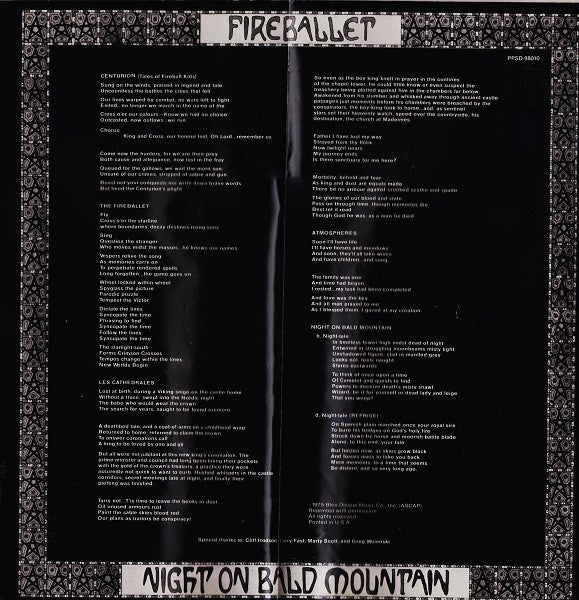 Fireballet : Night On Bald Mountain (LP, Album, Quad, Ter)
