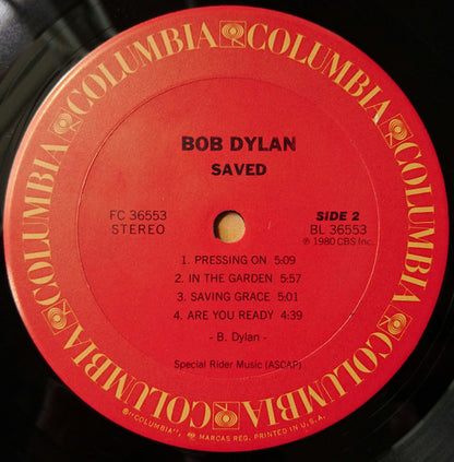 Bob Dylan : Saved (LP, Album, Ter)