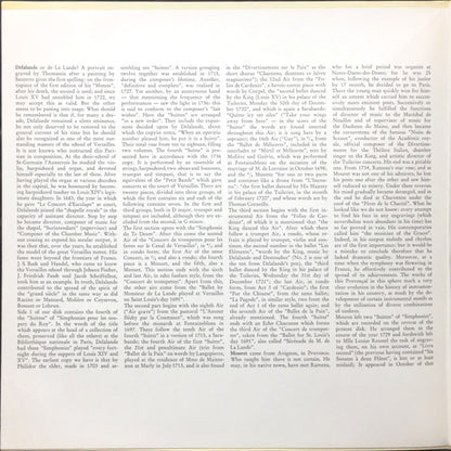 Michel Richard Delalande, Jean-Joseph Mouret, Adolf Scherbaum, Orchestre De Chambre Paul Kuentz, Paul Kuentz : Simphonies • Fanfares • Simphonies (LP, RP, Gat)