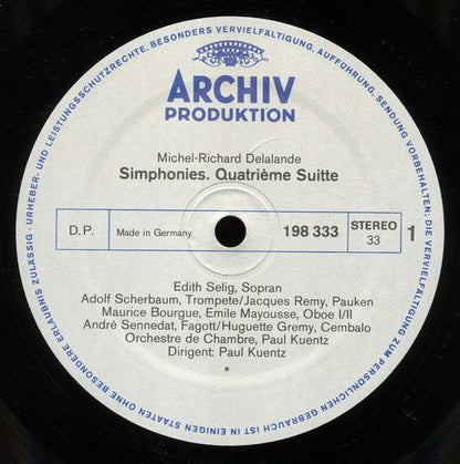 Michel Richard Delalande, Jean-Joseph Mouret, Adolf Scherbaum, Orchestre De Chambre Paul Kuentz, Paul Kuentz : Simphonies • Fanfares • Simphonies (LP, RP, Gat)