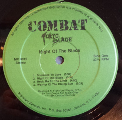 Tokyo Blade : Night Of The Blade (LP, Album)