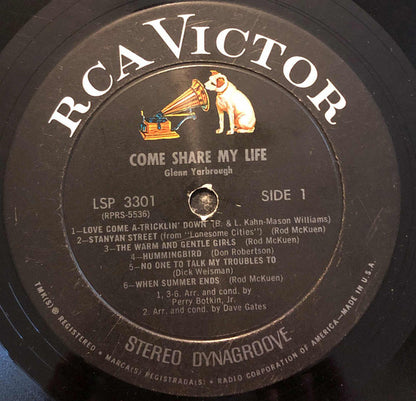 Glenn Yarbrough : Come Share My Life (LP, Album)