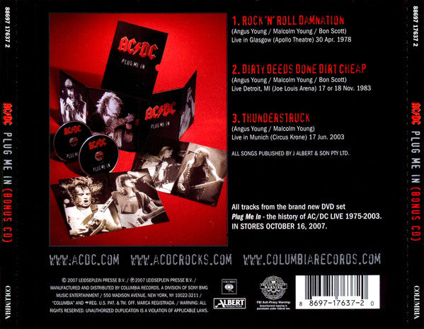 AC/DC : Plug Me In (Bonus CD) (CD, Single)