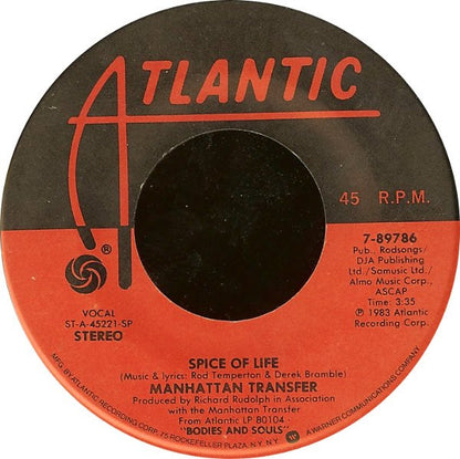 The Manhattan Transfer : Spice Of Life / The Night That Monk Returned To Heaven (7", Single, Spe)