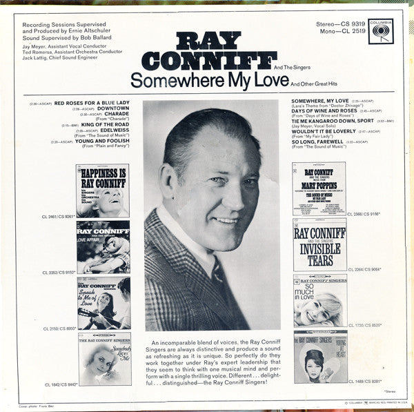 Ray Conniff And The Singers : Somewhere My Love (LP, Album)