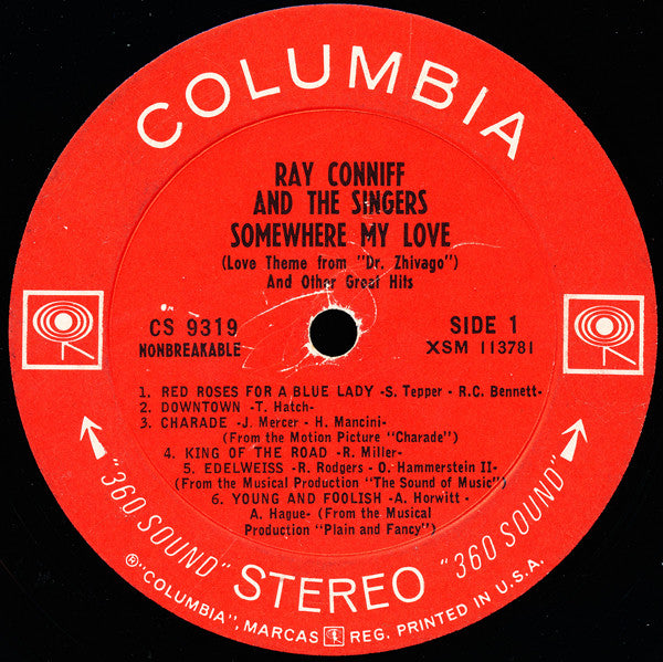 Ray Conniff And The Singers : Somewhere My Love (LP, Album)