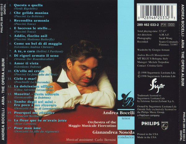 Andrea Bocelli : Aria · The Opera Album (CD, Album)